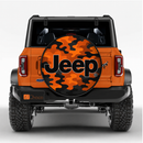 Camo Orange Jeep Car Spare Tire Cover