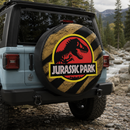 Jurassic Park T-Rex Logo Car Spare Tire Cover With Camera Hole