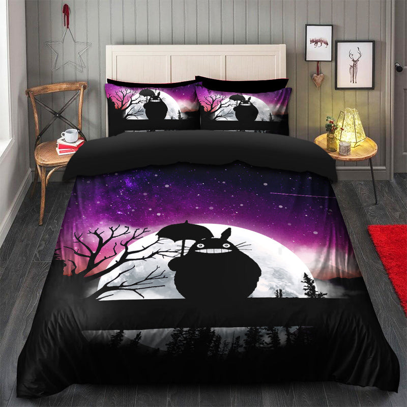 Totoro Ghibli Anime Moon Night Bedding Set Duvet Cover And 2 Pillowcases Nearkii