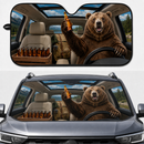 Beer Bear Camping Auto Sun Shades Windshield Accessories Decor Gift