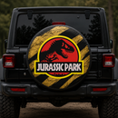 Jurassic Park T-Rex Logo Car Spare Tire Cover With Camera Hole