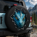 3D Peeking Blue Dragon Hole Car Spare Tire Cover