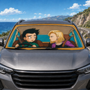 Dragon Ball Krillin And 18 Driving Custom Car Windshield Sunshades
