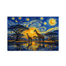 A Giraffe Starry Night Jigsaw Puzzle