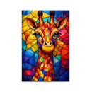 Colorful Giraffe Stained Glass Jigsaw Puzzle