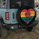 Rose LGBT Flag Jeep Car Spare Tire Cover