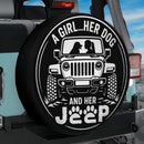 A Girl Her Dog And Her Jeep Car Spare Tire Cover