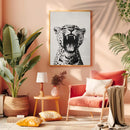 A Black And White Photograp Of Panther - Living Room - Canvas Wall Art - Print - Wall Decor