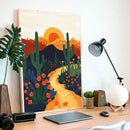 A Colorful Sun Illustration Of The Arizona Desert - Living Room - Canvas Wall Art - Print - Wall Decor