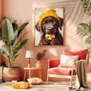 Chocolate Labrador Dog - Living Room - Canvas Wall Art - Print - Wall Decor