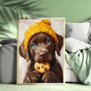 Chocolate Labrador Dog - Living Room - Canvas Wall Art - Print - Wall Decor