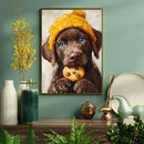 Chocolate Labrador Dog - Living Room - Canvas Wall Art - Print - Wall Decor