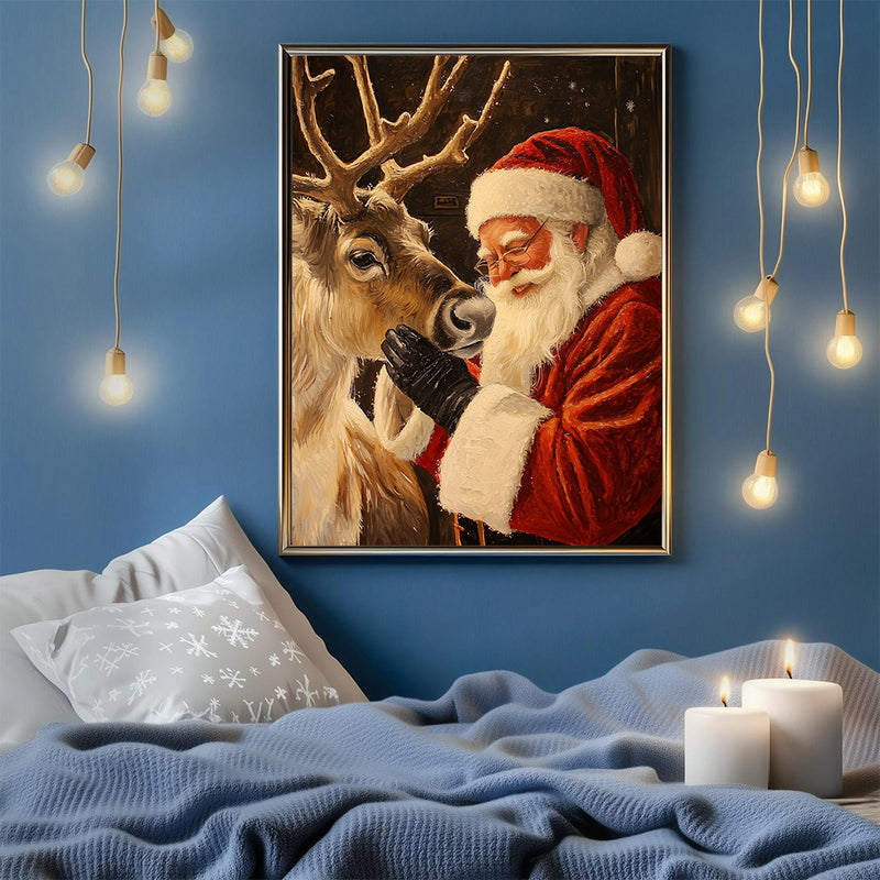 A Painting Of Santa Claus - Living Room - Canvas Wall Art - Print - Wall Decor