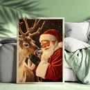 A Painting Of Santa Claus - Living Room - Canvas Wall Art - Print - Wall Decor