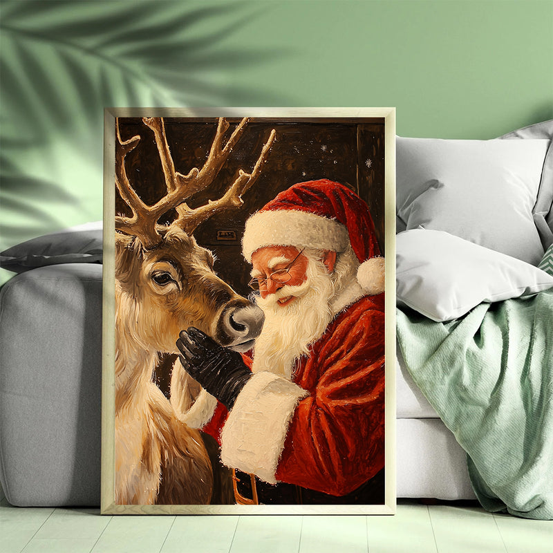 A Painting Of Santa Claus - Living Room - Canvas Wall Art - Print - Wall Decor