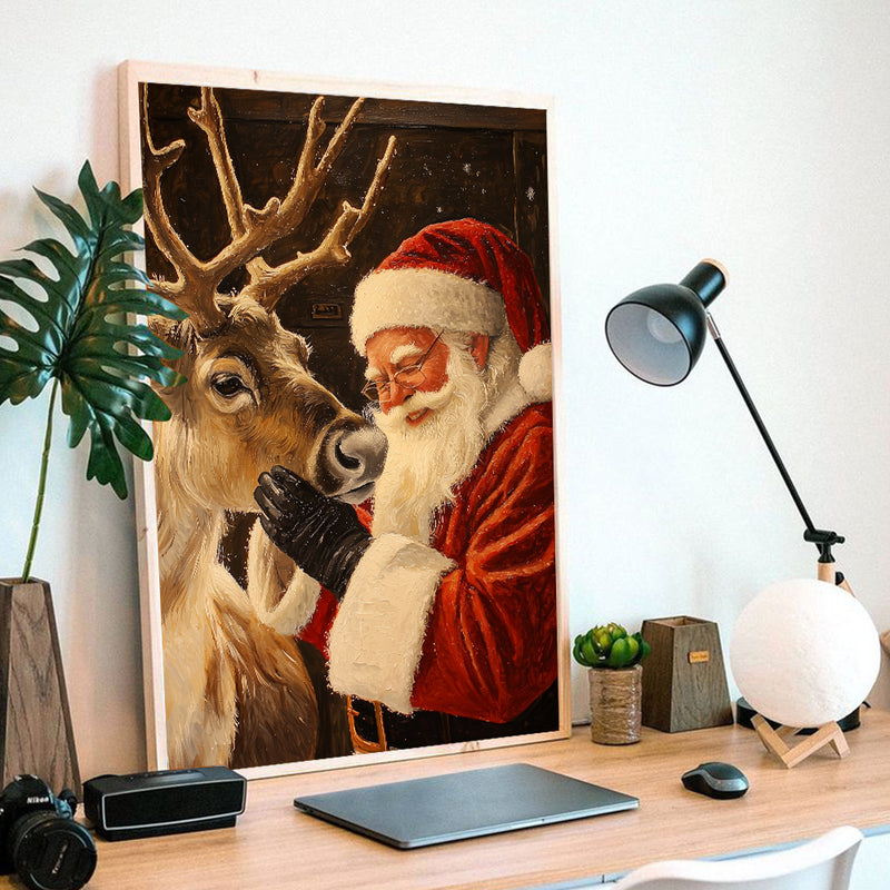 A Painting Of Santa Claus - Living Room - Canvas Wall Art - Print - Wall Decor