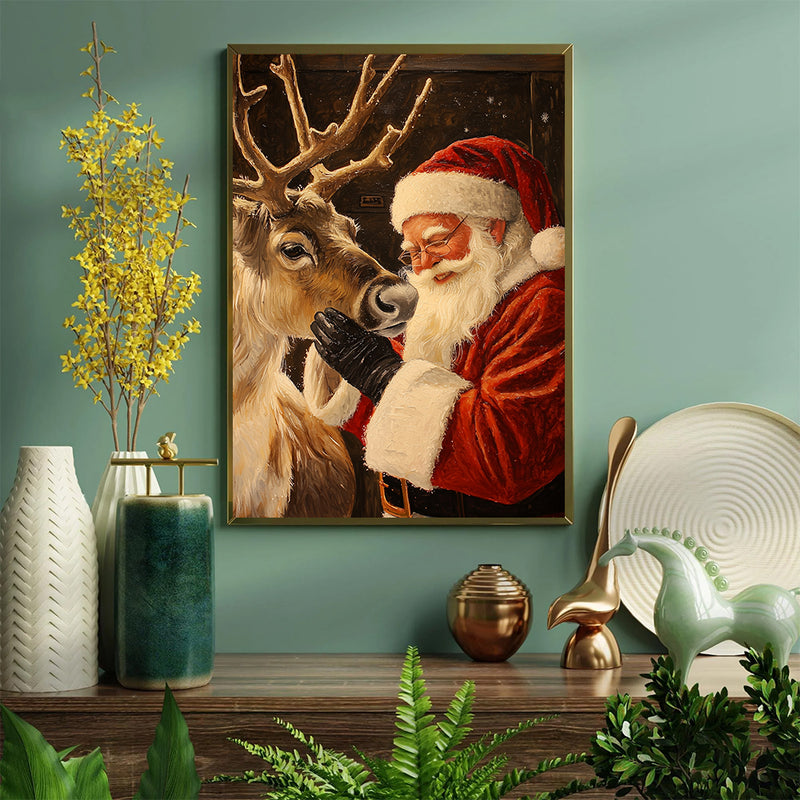 A Painting Of Santa Claus - Living Room - Canvas Wall Art - Print - Wall Decor