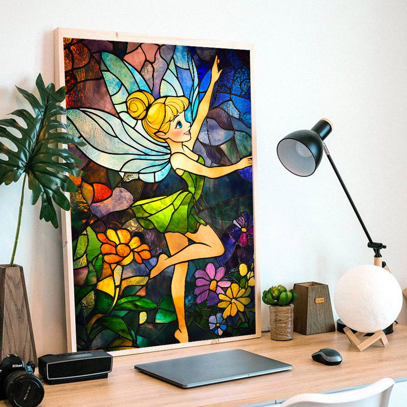 A Stained Glass Window Tinkerbell - Living Room - Canvas Wall Art - Print - Wall Decor