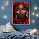 A Beautiful Black Woman Wearing A Red Diamond - Living Room - Canvas Wall Art - Print - Wall Decor