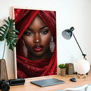 A Beautiful Black Woman Wearing A Red Diamond - Living Room - Canvas Wall Art - Print - Wall Decor