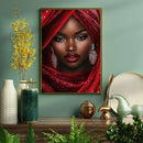 A Beautiful Black Woman Wearing A Red Diamond - Living Room - Canvas Wall Art - Print - Wall Decor