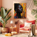 A Black Woman Playing A Saxophone - Living Room - Canvas Wall Art - Print - Wall Decor