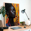 A Black Woman Playing A Saxophone - Living Room - Canvas Wall Art - Print - Wall Decor