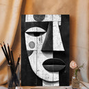 Abstract African Tribal Art Black And White - Living Room - Canvas Wall Art - Print - Wall Decor