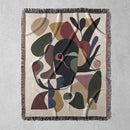 Abstract Multicolor Leaf Modern Artistic Design Woven Throw Blanket