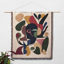 Abstract Multicolor Leaf Modern Artistic Design Woven Throw Blanket