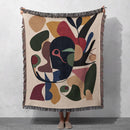 Abstract Multicolor Leaf Modern Artistic Design Woven Throw Blanket