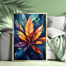 Abstract Cannabis Leaf Art - Living Room - Canvas Wall Art - Print - Wall Decor