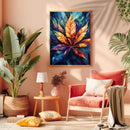 Abstract Cannabis Leaf Art - Living Room - Canvas Wall Art - Print - Wall Decor