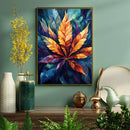 Abstract Cannabis Leaf Art - Living Room - Canvas Wall Art - Print - Wall Decor
