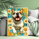 A Close Up Portrait Of A Carousel English Bull Dog - Living Room - Canvas Wall Art - Print - Wall Decor