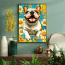 A Close Up Portrait Of A Carousel English Bull Dog - Living Room - Canvas Wall Art - Print - Wall Decor