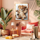 A Cute Lion With Open Eyes Is Smiling - Living Room - Canvas Wall Art - Print - Wall Decor