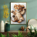 A Cute Lion With Open Eyes Is Smiling - Living Room - Canvas Wall Art - Print - Wall Decor