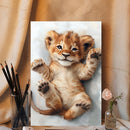 A Cute Lion With Open Eyes Is Smiling - Living Room - Canvas Wall Art - Print - Wall Decor