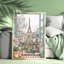 Paris Apartment Balcony With Flower - Living Room - Canvas Wall Art - Print - Wall Decor
