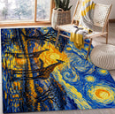 Giraffe Starry Night Animal Rectangular Area Rug