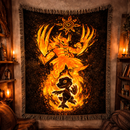 Agumon WarGreymon Digimon Woven Throw Blanket