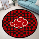Akatsuki Cloud Red Checkered Round Rug
