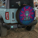 Yoga Meditation Mandala Akaza Demon Slayer Stained Glass Jeep Car Spare Tire Cover