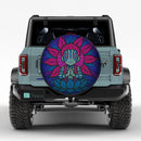 Yoga Meditation Mandala Akaza Demon Slayer Stained Glass Jeep Car Spare Tire Cover