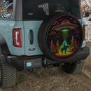 Alien Cowboy Colorfull Car Spare Tire Cover