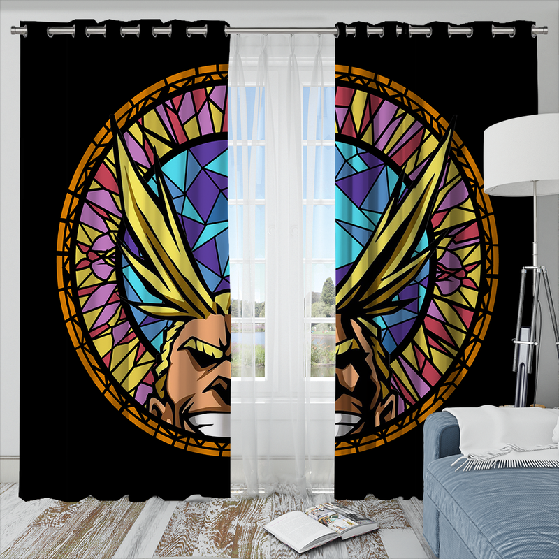 All Might My Hero Academia Stained Glass Window Curtain