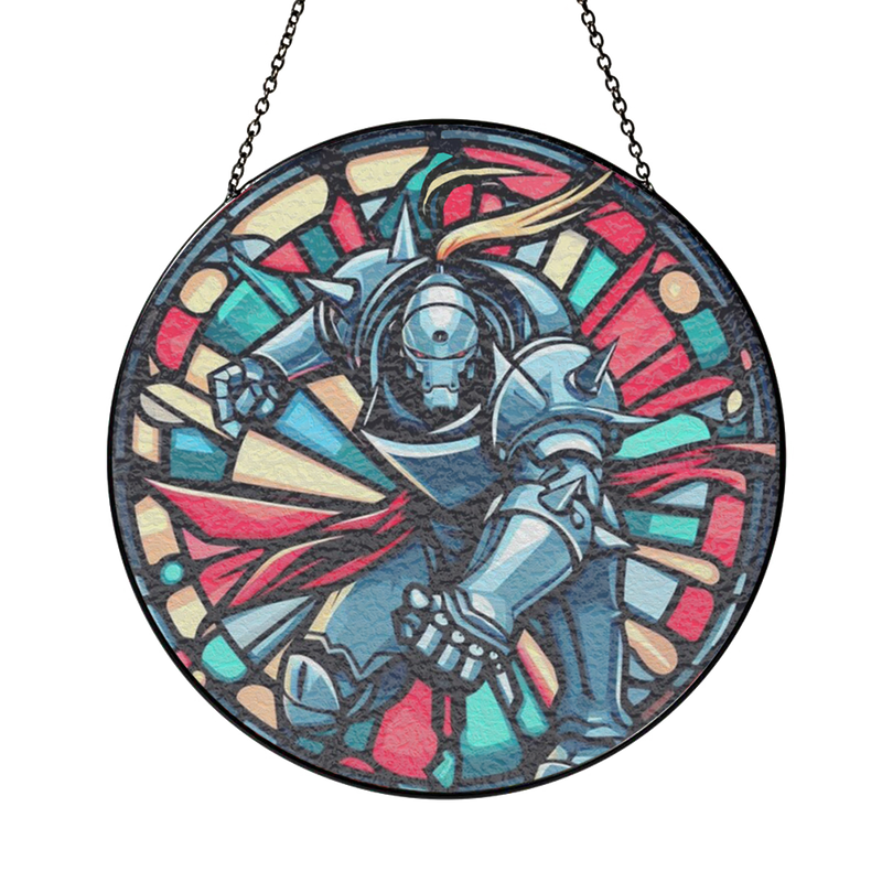 Alphonse Elric Fullmetal Alchemist Japan Anime Round Stained Glass Suncatcher