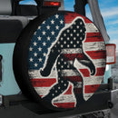 Vintage US Flag Sasquatch Car Spare Tire Cover