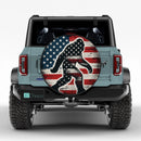 Vintage US Flag Sasquatch Car Spare Tire Cover